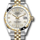 Rolex Steel and Yellow Gold Datejust - 31 MM - Jubilee Bracelet - Domed Diamond Bezel - Silver Diamond Dial - 278343 sdj