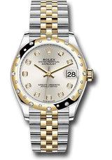Rolex Steel and Yellow Gold Datejust - 31 MM - Jubilee Bracelet - Domed Diamond Bezel - Silver Diamond Dial - 278343RBR-0020