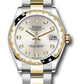 Rolex Steel and Yellow Gold Datejust - 31 MM - Oyster Bracelet - Domed Diamond Bezel - Silver Diamond Dial - 278343 sdo