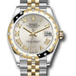 Rolex Steel and Yellow Gold Datejust - 31 MM - Jubilee Bracelet - Domed Diamond Bezel - Silver Diamond Roman Six Dial - 278343 sdr6j