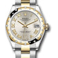 Rolex Steel and Yellow Gold Datejust - 31 MM - Oyster Bracelet - Domed Diamond Bezel - Silver Diamond Roman Six Dial - 278343 sdr6o