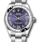 Rolex Steel and White Gold Datejust - 31 MM - Oyster Bracelet - Domed 24 Diamond Bezel - Aubergine Roman Diamond 6 Dial - 278344RBR aubdr6o