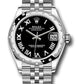 Rolex Steel and White Gold Datejust - 31 MM - Jubilee Bracelet - Domed 24 Diamond Bezel - Black Roman Dial - 278344RBR bkrj