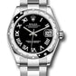 Rolex Steel and White Gold Datejust - 31 MM - Oyster Bracelet - Domed 24 Diamond Bezel - Black Roman Dial - 278344RBR bkro