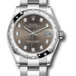 Rolex Steel and White Gold Datejust - 31 MM - Oyster Bracelet - Domed 24 Diamond Bezel - Dark Grey Diamond Dial - 278344RBR dkgdo