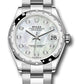 Rolex Steel and White Gold Datejust - 31 MM - Oyster Bracelet - Domed 24 Diamond Bezel - White Mother-Of-Pearl Diamond Dial - 278344RBR mdo