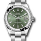 Rolex Steel and White Gold Datejust - 31 MM - Oyster Bracelet - Domed 24 Diamond Bezel - Mint Green Index Dial - 278344RBR mgio