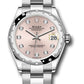 Rolex Steel and White Gold Datejust - 31 MM - Oyster Bracelet - Domed 24 Diamond Bezel - Pink Diamond Dial - 278344RBR pdo