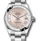 Rolex Steel and White Gold Datejust - 31 MM - Oyster Bracelet - Domed 24 Diamond Bezel - Pink Roman Dial - 278344RBR pro