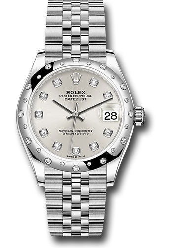 Rolex Steel and White Gold Datejust - 31 MM - Jubilee Bracelet - Domed 24 Diamond Bezel - Silver Diamond Dial - 278344RBR sdj