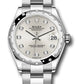 Rolex Steel and White Gold Datejust - 31 MM - Oyster Bracelet - Domed 24 Diamond Bezel - Silver Diamond Dial - 278344RBR sdo