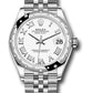 Rolex Steel and White Gold Datejust - 31 MM - Jubilee Bracelet - Domed 24 Diamond Bezel - White Roman Dial - 278344RBR wrj