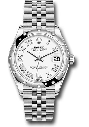 Rolex Steel and White Gold Datejust - 31 MM - Jubilee Bracelet - Domed 24 Diamond Bezel - White Roman Dial - 278344RBR wrj