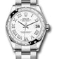 Rolex Steel and White Gold Datejust - 31 MM - Oyster Bracelet - Domed 24 Diamond Bezel - White Roman Dial - 278344RBR wro