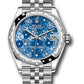 Rolex Steel and White Gold Datejust - 31 MM - Jubilee Bracelet - Domed 24 Diamond Bezel - Azzurro Blue Floral Motif Diamond Dial - 278344rbr azflomdj