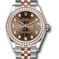 Rolex Steel and Everose Gold Datejust - 31 MM - Jubilee Bracelet - 46 Diamond Bezel - Chocolate Diamond Dial - 278381RBR chodj