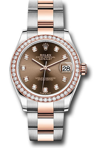 Rolex Steel and Everose Gold Datejust - 31 MM - Oyster Bracelet - 46 Diamond Bezel - Chocolate Diamond Dial - 278381RBR chodo