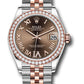 Rolex Steel and Everose Gold Datejust - 31 MM - Jubilee Bracelet - 46 Diamond Bezel - Chocolate Diamond Roman VI Dial - 278381RBR chodr6j