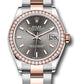 Rolex Steel and Everose Gold Datejust - 31 MM - Oyster Bracelet - 46 Diamond Bezel - Dark Rhodium Index Dial - 278381RBR dkrhio