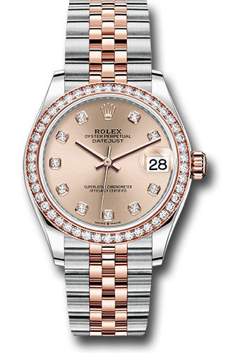 Rolex Steel and Everose Gold Datejust - 31 MM - Jubilee Bracelet - 46 Diamond Bezel - Rosé Diamond Dial - 278381RBR rodj