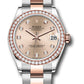 Rolex Steel and Everose Gold Datejust - 31 MM - Oyster Bracelet - 46 Diamond Bezel - Rosé Diamond Dial - 278381RBR rodo