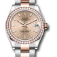 Rolex Steel and Everose Gold Datejust - 31 MM - Oyster Bracelet - 46 Diamond Bezel - Rosé Index Dial - 278381RBR roio