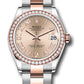 Rolex Steel and Everose Gold Datejust - 31 MM - Oyster Bracelet - 46 Diamond Bezel - Rosé Roman Dial - 278381RBR roro