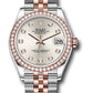 Rolex Steel and Everose Gold Datejust - 31 MM - Jubilee Bracelet - 46 Diamond Bezel - Silver Diamond Dial - 278381RBR sdj