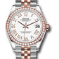 Rolex Steel and Everose Gold Datejust - 31 MM - Jubilee Bracelet - 46 Diamond Bezel - White Roman Dial - 278381RBR wrj