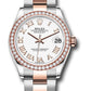 Rolex Steel and Everose Gold Datejust - 31 MM - Oyster Bracelet - 46 Diamond Bezel - White Roman Dial - 278381RBR wro