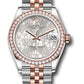 Rolex Steel and Everose Gold Datejust - 31 MM - Jubilee Bracelet - 46 Diamond Bezel - Silver Floral Motif Diamond Dial - 278381rbr sflomdj