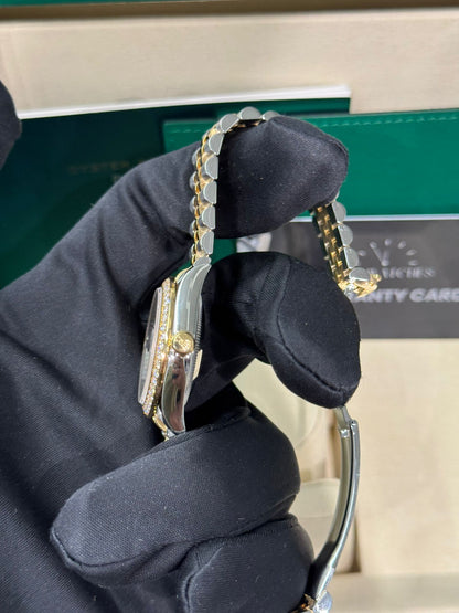 Rolex Steel and Yellow Gold Datejust - 31 MM - Jubilee Bracelet - Diamond Bezel - Dark Grey Diamond Dial - 278383RBR-0022