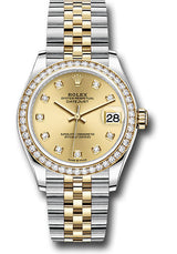 Rolex Steel and Yellow Gold Datejust - 31 MM - Jubilee Bracelet - Diamond Bezel - Champagne Diamond Dial - 278383RBR-0026
