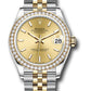 Rolex Steel and Yellow Gold Datejust - 31 MM - Jubilee Bracelet - Diamond Bezel - Champagne Index Dial - 278383RBR chij