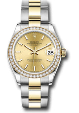 Rolex Steel and Yellow Gold Datejust - 31 MM - Oyster Bracelet - Diamond Bezel - Champagne Index Dial - 278383RBR-0013