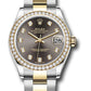 Rolex Steel and Yellow Gold Datejust - 31 MM - Oyster Bracelet - Diamond Bezel - Dark Grey Diamond Dial - 278383RBR dkgdo