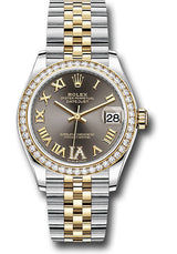 Rolex Steel and Yellow Gold Datejust - 31 MM - Jubilee Bracelet - Diamond Bezel - Dark Grey Diamond Roman Six Dial - 278383RBR-0018
