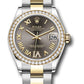 Rolex Steel and Yellow Gold Datejust - 31 MM - Oyster Bracelet - Diamond Bezel - Dark Grey Diamond Roman Six Dial - 278383RBR dkgdr6o