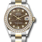 Rolex Steel and Yellow Gold Datejust - 31 MM - Oyster Bracelet - Diamond Bezel - Dark Mother-of-Pearl Diamond Dial - 278383RBR dkmdo