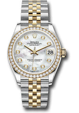 Rolex Steel and Yellow Gold Datejust - 31 MM - Jubilee Bracelet - Diamond Bezel - Mother-of-Pearl Diamond Dial - 278383RBR-0028