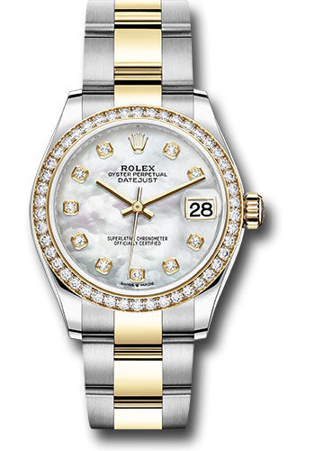 Rolex Steel and Yellow Gold Datejust - 31 MM - Oyster Bracelet - Diamond Bezel - Mother-of-Pearl Diamond Dial - 278383RBR mdo