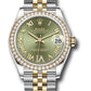 Rolex Steel and Yellow Gold Datejust - 31 MM - Jubilee Bracelet - Diamond Bezel - Olive Green Diamond Roman Six Dial - 278383RBR ogdr6j