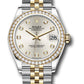 Rolex Steel and Yellow Gold Datejust - 31 MM - Jubilee Bracelet - Diamond Bezel - Silver Diamond Dial - 278383RBR sdj