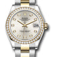 Rolex Steel and Yellow Gold Datejust - 31 MM - Oyster Bracelet - Diamond Bezel - Silver Diamond Dial - 278383RBR sdo