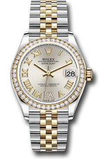 Rolex Steel and Yellow Gold Datejust - 31 MM - Jubilee Bracelet - Diamond Bezel - Silver Diamond Roman Six Dial - 278383RBR-0004