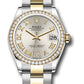 Rolex Steel and Yellow Gold Datejust - 31 MM - Oyster Bracelet - Diamond Bezel - Silver Diamond Roman Six Dial - 278383RBR sdr6o