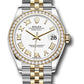 Rolex Steel and Yellow Gold Datejust - 31 MM - Jubilee Bracelet - Diamond Bezel - White Roman Dial - 278383RBR wrj