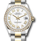 Rolex Steel and Yellow Gold Datejust - 31 MM - Oyster Bracelet - Diamond Bezel - White Roman Dial - 278383RBR wro