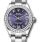 Rolex Steel and White Gold Datejust - 31 MM - Oyster Bracelet - Diamond Bezel - Aubergine Roman Diamond 6 Dial - 278384RBR aubdr6o