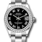 Rolex Steel and White Gold Datejust - 31 MM - Oyster Bracelet - Diamond Bezel - Black Roman Dial - 278384RBR bkro